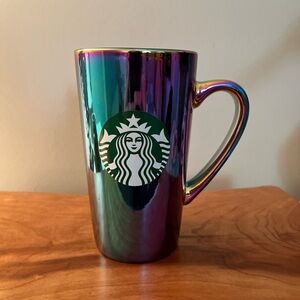 Starbucks 2022 Holiday Coffee Mug 16oz Rainbow Holographic Iridescent Oil Slick